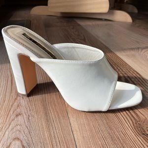 White block heel sandals